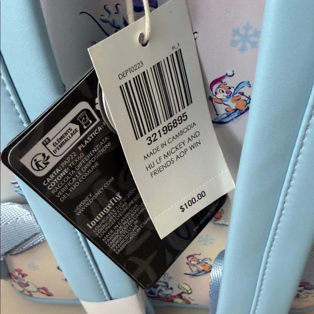 Loungefly Disney Mickey & Friends WinterWonderland & ears 🔸C tiny callout NWT
